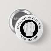 ベーカリーシェフハットカスタム文字ロゴアイコン 缶バッジ (正面&裏面)