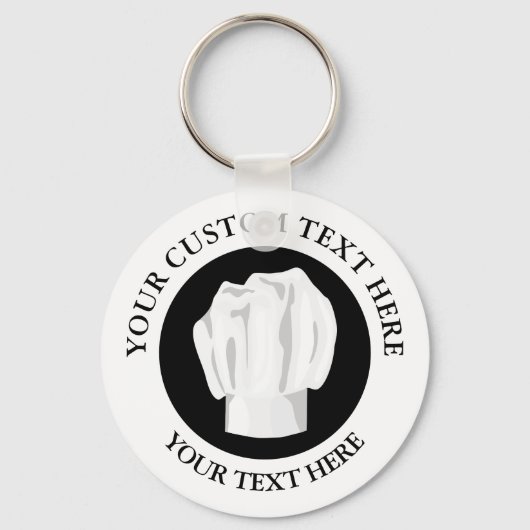 ベーカリーシェフハットカスタム文字ロゴアイコンKeychain キーホルダー (正面)