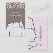 ベーカリーシェフピンクバックサイドビジネスカード 名刺 (正面/裏面)