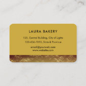 ベーカリーシェフ転がのピンホワイト金ゴールド手作り 名刺 (裏面)