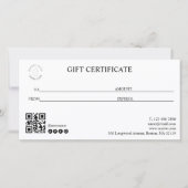 ベーカリーシェフQrコードはっきりしたフォントロゴギフト証明書 (正面)