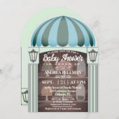 ベーカリーショップウィンドウ男の赤ちゃんシャワー招待状 招待状 (正面/裏面)