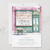 ベーカリーショップウォーターカラーブライダルシャワー 招待状 (正面)