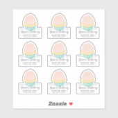 ベーカリーショップグルテンフリーかわいいピンクの漫画カップケーキ シール (シート)