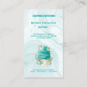 ベーカリーショップティール(緑がかった色)ホワイトビジネスカード 名刺 (裏面)