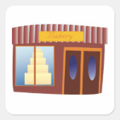 ベーカリーショップフロントケーキ店 スクエアシール (正面)