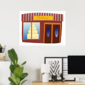 ベーカリーショップフロントケーキ店 ポスター (ホームオフィス)