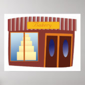 ベーカリーショップフロントケーキ店 ポスター (正面)