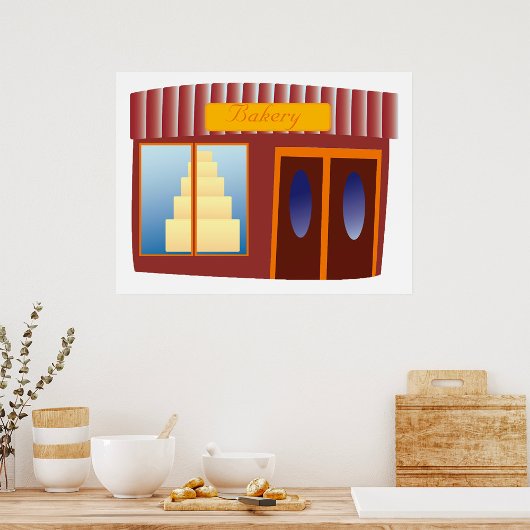 ベーカリーショップフロントケーキ店 ポスター