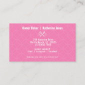 ベーカリーショップペストリーピンク白の名刺 名刺 (裏面)