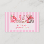 ベーカリーショップペストリーピンク白の名刺 名刺 (正面)