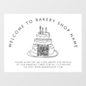 ベーカリーショップ名へようこそQRコードウィンドウの固定 ウィンドウサイン (シート)