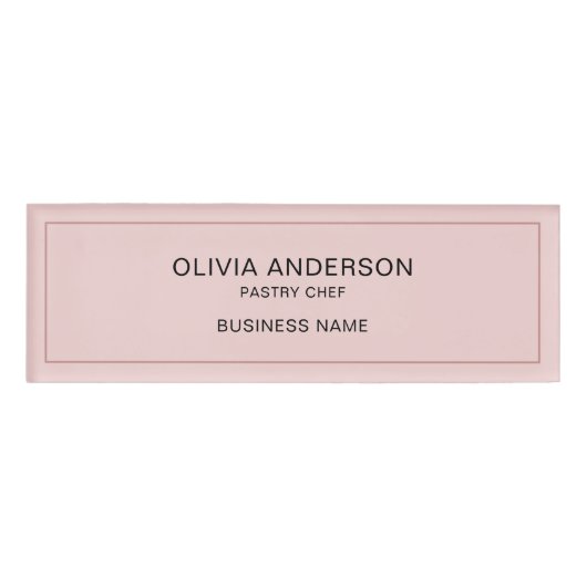 ベーカリーシンプルピンクビジネス磁気 名札 (正面)