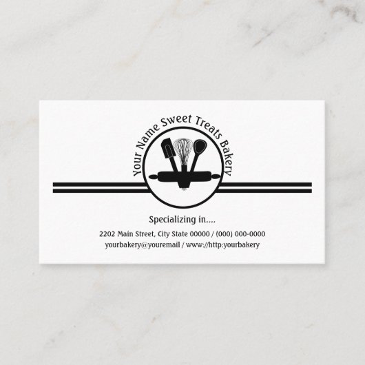 ベーカリースイートトリートカブルズロゴカスタム 名刺 (正面)