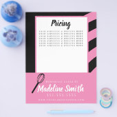 ベーカリーストライプウィスクホームメイドケーキピンクブラック チラシ (シングル)