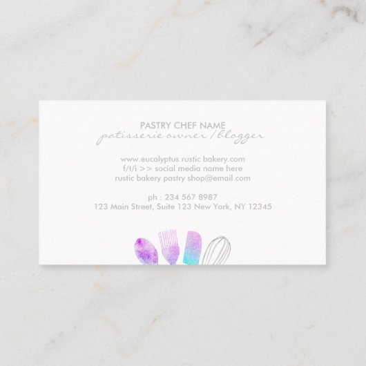 ベーカリース転がプーンのピンケーキグリッター 名刺 (裏面)