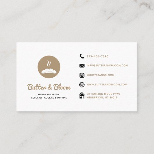 ベーカリーソーシャルメディアアイコン名刺 名刺 (正面)