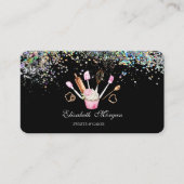 ベーカリーツールカップケカラフルーキ紙吹雪、黒 名刺 (正面)
