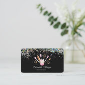 ベーカリーツールカップケカラフルーキ紙吹雪、黒 名刺 (スタンド正面)