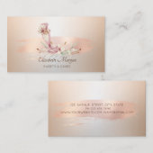 ベーカリーツールフラワーバラ金ゴールドブラシストローク 名刺 (正面/裏面)