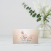 ベーカリーツールフラワーバラ金ゴールドブラシストローク 名刺 (スタンド正面)