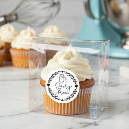 ベーカリーデイリーフリーミルクジュグ&リースブラック&ホワイト ラウンドシール