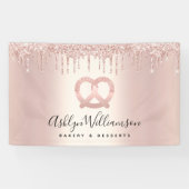 ベーカリーデザートパティストリーシェフバラ金ゴールドグリッタードリップ 横断幕 (横)