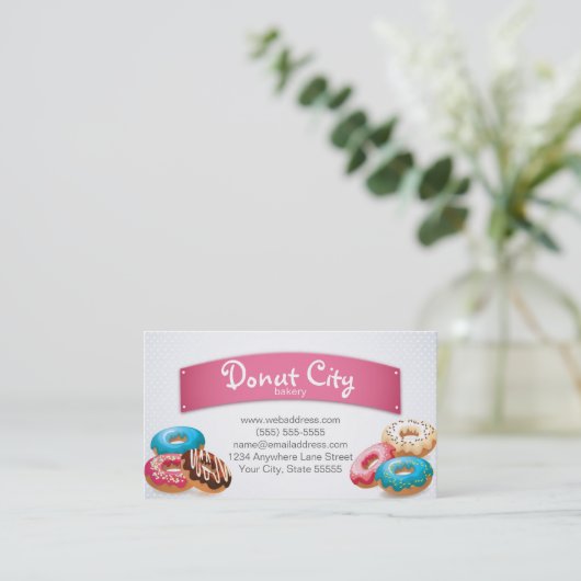 ベーカリードーナツ名刺のデザインのテンプレート 名刺 (スタンド正面)