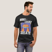 ベーカリードーナツWake Bake Create Pastry Chef Cake Bak Tシャツ (正面フル)