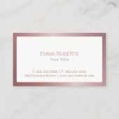 ベーカリーバラ金ゴールドカップケーキモダンフレームミニマル 名刺 (裏面)