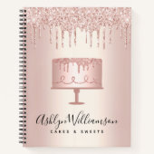 ベーカリーバラ金ゴールドグリッタードリップスケーキペストリーシェフ ノートブック (正面)