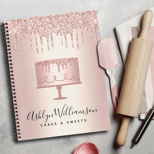 ベーカリーバラ金ゴールドグリッタードリップスケーキペストリーシェフ ノートブック