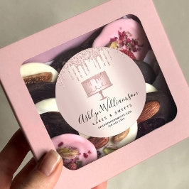 ベーカリーバラ金ゴールドグリッタードリップスケーキペストリーシェフ ラウンドシール