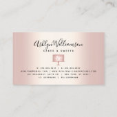 ベーカリーバラ金ゴールドグリッタードリップスケーキペストリーシェフ 名刺 (裏面)