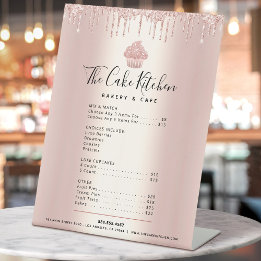 ベーカリーバラ金ゴールドグリッター表示メニュー価格表 台座サイン