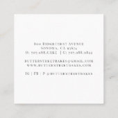 ベーカリーパティシエのツール具材ビジネスカード スクエア名刺 (裏面)