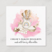 ベーカリーパティシエのツール具材ビジネスカード スクエア名刺 (正面)