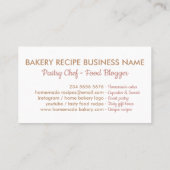 ベーカリーパティシエの器エレガント具シンプルクリーン 名刺 (裏面)