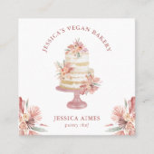 ベーカリーパティシエフローラケーキビジネスカード スクエア名刺 (正面)