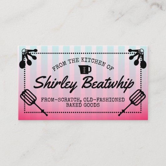 ベーカリーパティシエベーキングケーキのクッキー 名刺 (正面)