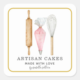 ベーカリーパティシエベーキング器製品ラベル スクエアシール