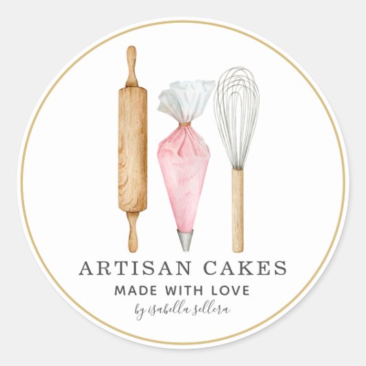 ベーカリーパティシエベーキング器製品ラベル ラウンドシール (正面)