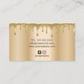 ベーカリーパティシエモダン金ゴールドドリップケーキのロゴ 名刺 (裏面)