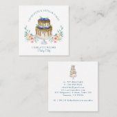 ベーカリーパティシエ水彩ケーキ スクエア名刺 (正面/裏面)