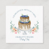 ベーカリーパティシエ水彩ケーキ スクエア名刺 (正面)