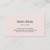 ベーカリーパティシケーキシェフパイピングバッグミニマリスト 名刺 (裏面)