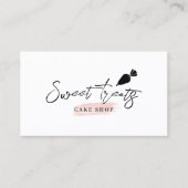 ベーカリーパティシケーキシェフパイピングバッグミニマリスト 名刺 (正面)