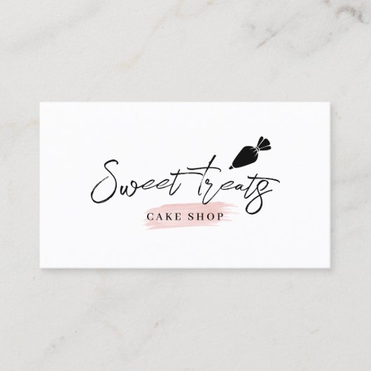 ベーカリーパティシケーキシェフパイピングバッグミニマリスト 名刺 (正面)