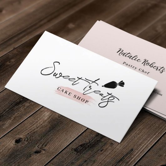 ベーカリーパティシケーキシェフパイピングバッグミニマリスト 名刺