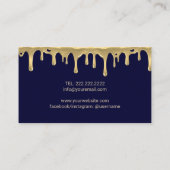 ベーカリーパティシシェフウィスクロモダンゴネイビー&金ゴールド 名刺 (裏面)